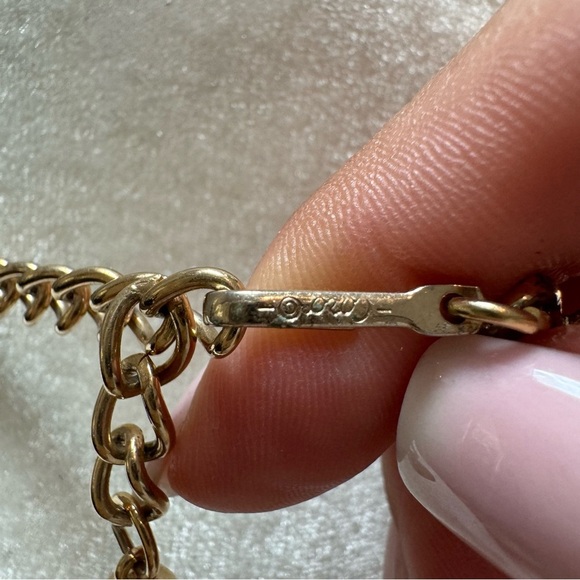 1950s Vintage Retro CORO Choker Necklace Pale Gold Plated Signed - Picture 10 of 12